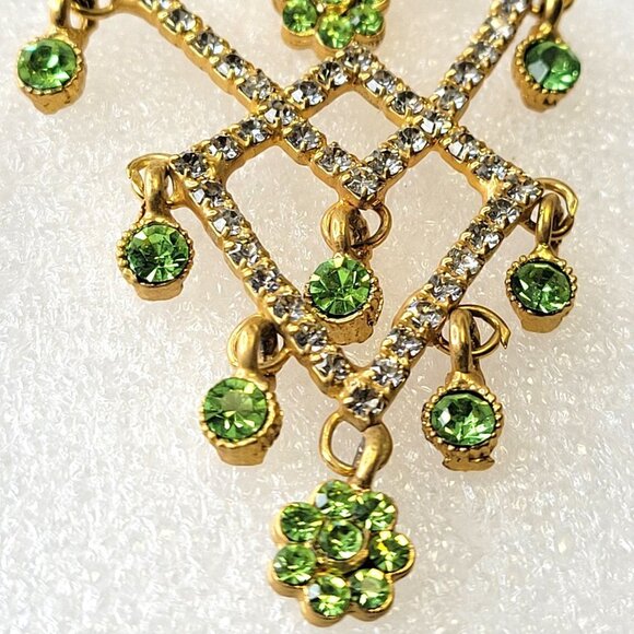 Gold Tone Long Dangle Earrings - Picture 6 of 12